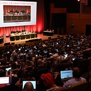 Flera av V-politikerna var uppsatta på valsedlarna inför höstens val. Här en bild från V:s partikongress 2024.