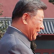Xi Jinping och Kim Jong-Un vid Kims besök i Peking förra året.