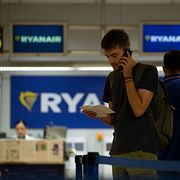 Ryanair-resenärer på flygplats i Madrid. Illustrationsbild.