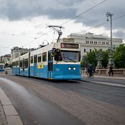 Arkivbild: Spårvagn linje 7 på Kungsportsbron i Göteborg.