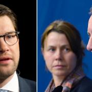 Jimmie Åkesson (SD), Åsa Romson (MP) och Stefan Löfven (S).