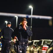 Polisen efter skottlossningen i Hageby