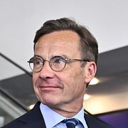 Statsminister Ulf Kristersson på plats under Nato-toppmötet i Ankara.