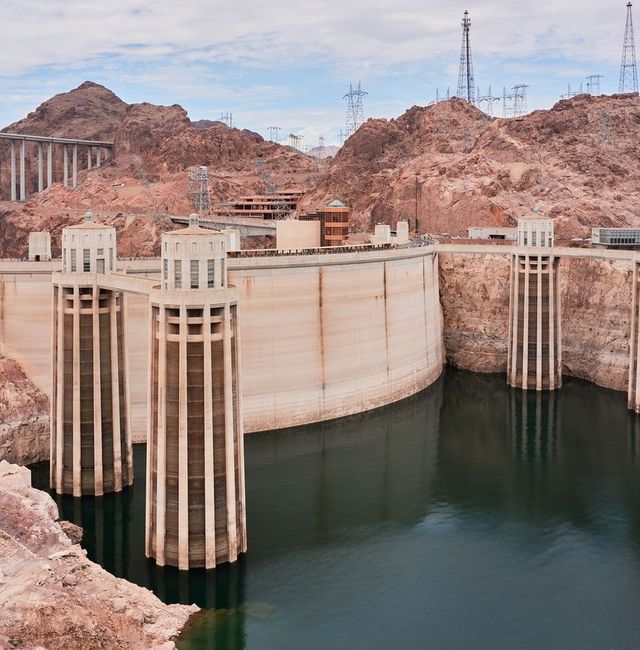 Hoover Dam, on the Lake Mead side, 2022. Photograph by Jesse Rieser
