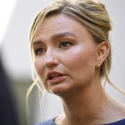 Energi- och näringsminister Ebba Busch (KD) efter pressfika med regeringen i somras. 