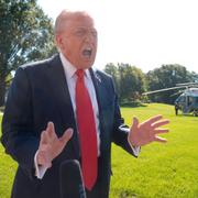 President Donald Trump under söndagen.