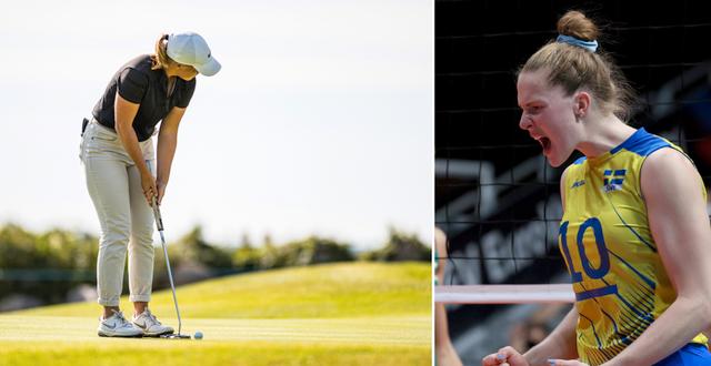 Golfaren Maja Stark och volleybollspelaren Isabell Haak.  Bildbyrån 