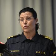 Biträdande kommenderingschef Emelie Bodegrim när polismyndigheten i region Bergslagen håller presskonferens i Örebro med anledning av skolskjutningen på Campus Risbergska den 4 februari.