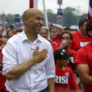 Cory Booker på valmöte i Iowa.