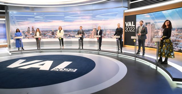 Partiledarna inför måndagens partiledardebatt på TV4. Fredrik Sandberg /TT