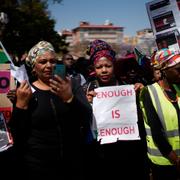 En tidigare demonstration mot kvinnovåld i Sydafrika.