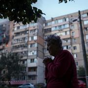 Ett hus som skadats i ryska attacker i Kyiv, 7 september 2025. 