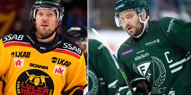 Luleås Linus Omark och Färjestads Mikael Wikstrand. Bildbyrån