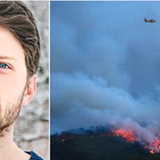 Daniel Lindblom var fast på stranden i Mati utanför Aten.