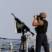 Amerikanska örlogsfartyg i Hormuzsundet. Arkivbild från 2023.