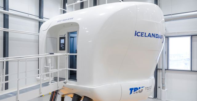 Icelandairs Boeing 737 Max-simulator vid TRU:s anläggning på Island GEIRIX / TT NYHETSBYRÅN