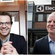 Carnegie-förvaltaren Simon Blecher och Electrolux vd Jonas Samuelsson 