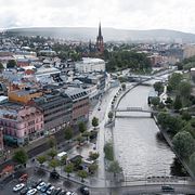 Centrala Sundsvall från ovan.