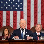 President Joe Biden under ett tal i kongressen i februari.