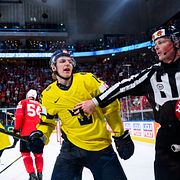 Sveriges Jack Berglund under matchen.