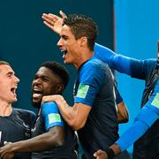 Antoine Griezmann, Samuel Umtiti, Raphael Varane och Paul Pogba.