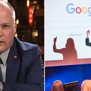 Morgan Johansson (S) och Googles chef i Sverige Anna Wikland. 