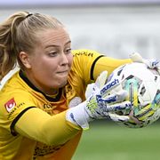 Arkivbild av Uppsalas målvakt Milla-Maj Majasaari under måndagens damallsvenska match mot mellan FC Rosengård på Malmö IP.