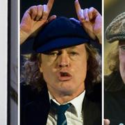 Från höger till vänster Phil Rudd,Brian Jonson och Angus Young