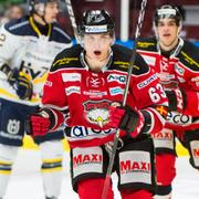 Fredrik Händemark och Lukas Haudum jublar mot HV71.