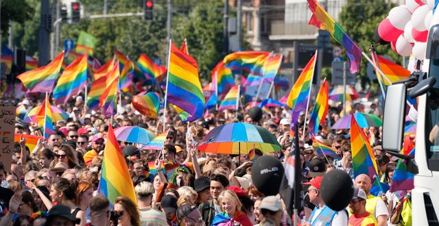 Prideparad i Warszawa i Polen. Czarek Sokolowski / TT NYHETSBYRÅN