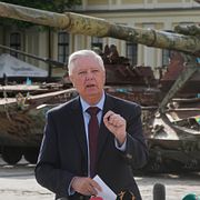 Lindsey Graham i Kyiv på fredagen.