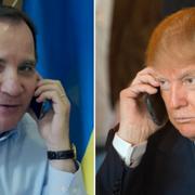 Stefan Löfven och Donald Trump.