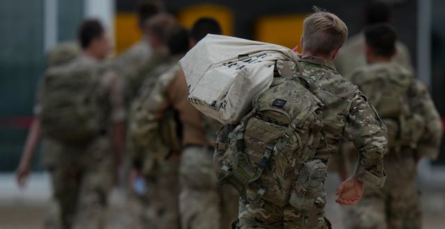 Brittiska soldater efter evakueringarna från Kabul. Alastair Grant / TT NYHETSBYRÅN