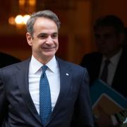 Greklands premiärminister Kyriakos Mitsotakis under sitt besök på Downing Street 10 tidigare i december.