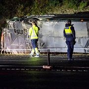 Bussen vid olyckan utanför Växjö.