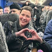 Oppositionsledaren Maria Kolesnikova efter frigivandet.