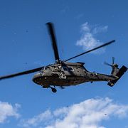 Bild på Black Hawk-helikopter under försvarsövningen Aurora 26.
