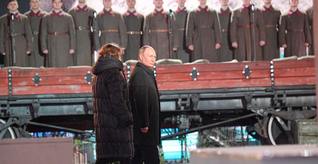 Rysslands president Vladimir Putin på Röda torget i Moskva. Alexei Nikolsky / AP