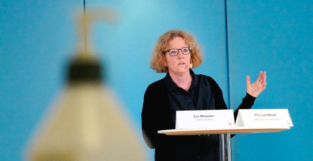 Eva Melander, smittskyddsläkare, under med onsdagens presskonferens. Johan Nilsson/TT / TT NYHETSBYRÅN