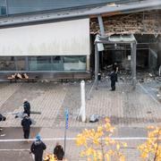 Polishuset i Helsingborg efter dådet.