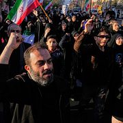 Regimtrogna iranier i Teheran tidigare denna månad.