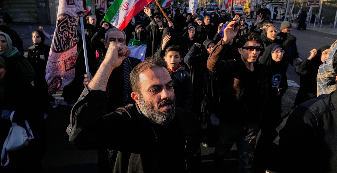 Regimtrogna iranier i Teheran tidigare denna månad.