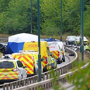 Polis på plats efter olyckan i Middlesbrough.