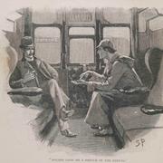 Sherlock Holmes i samtal med doktor Watson i en illustration av Sidney Paget från 1892.