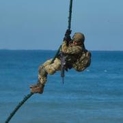 Soldat övar under en Natoövning i södra Spanien. 