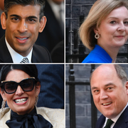 Från vänster uppifrån Rishi Sunak, Liz Truss, Jeremy Hunt, Priti Patel, Ben Wallace och Penny Mordaunt.