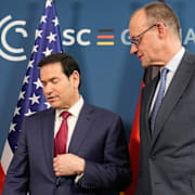 Marco Rubio och Friedrich Merz.