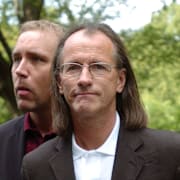 Hans Wiktorsson vid Totta Näslunds begravning 2005.