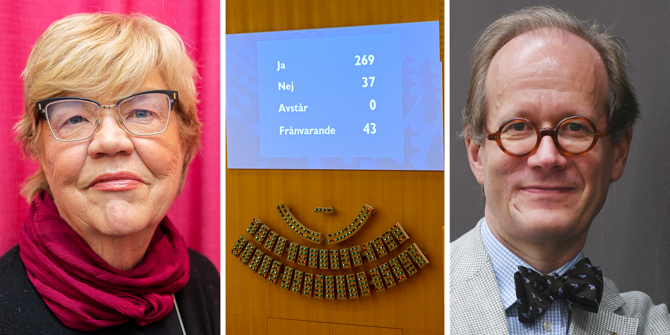 Aftonbladets Lena Mellin och Fokus Johan Hakelius.