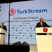 Putin och Erdogan på Turkstream-invigningen 2018.